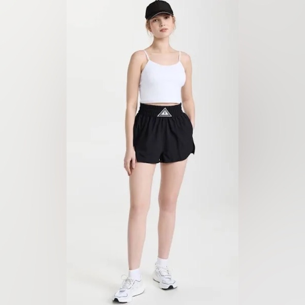 Fp Movement By Free People Next Round Shorts Black With White Logo Size Small